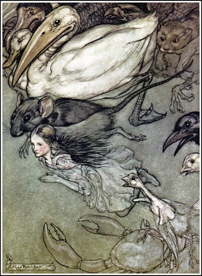 Le avventure di Alice nel Paese delle Meraviglie - La pozza di lacrime da Arthur Rackham